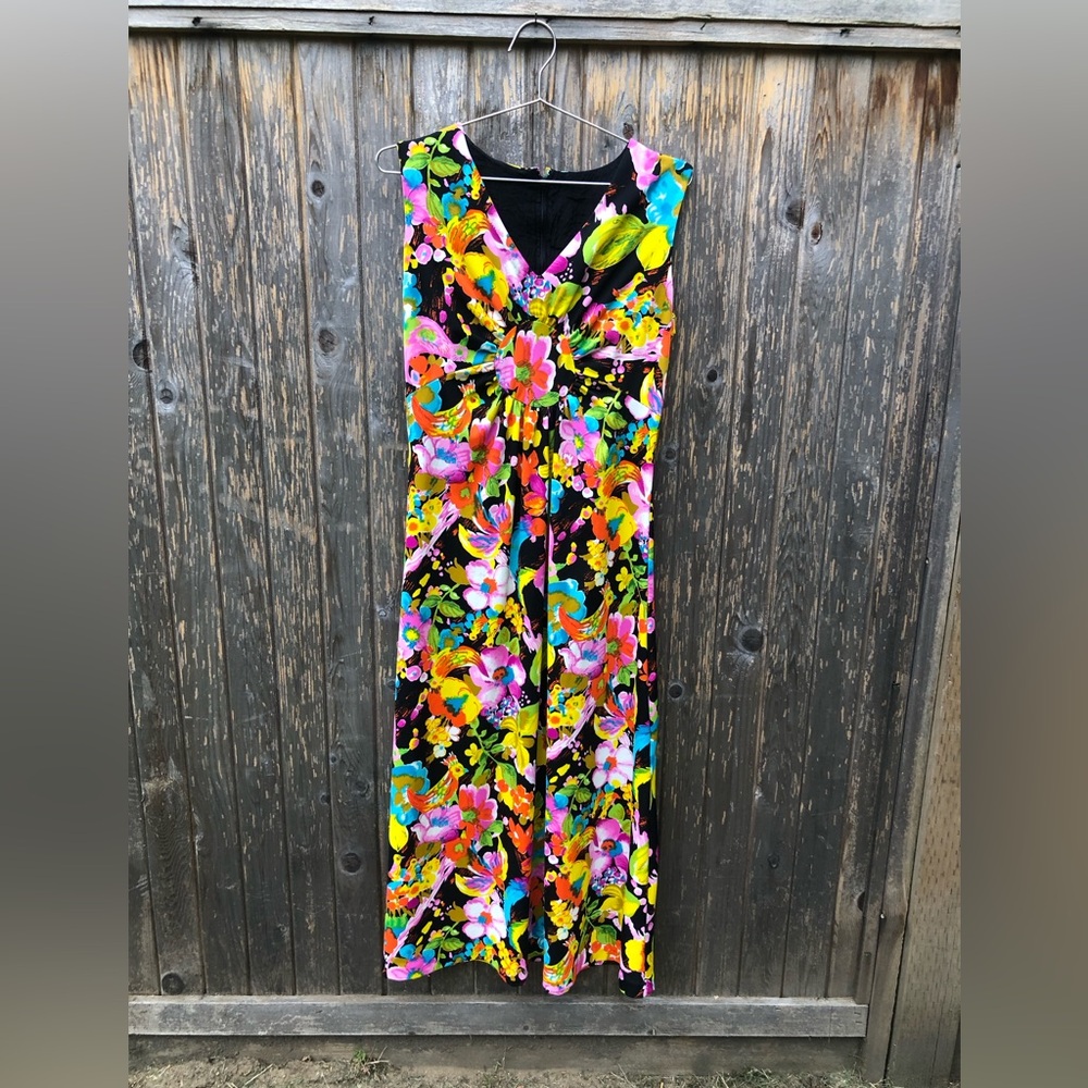 70’s vivid floral maxi